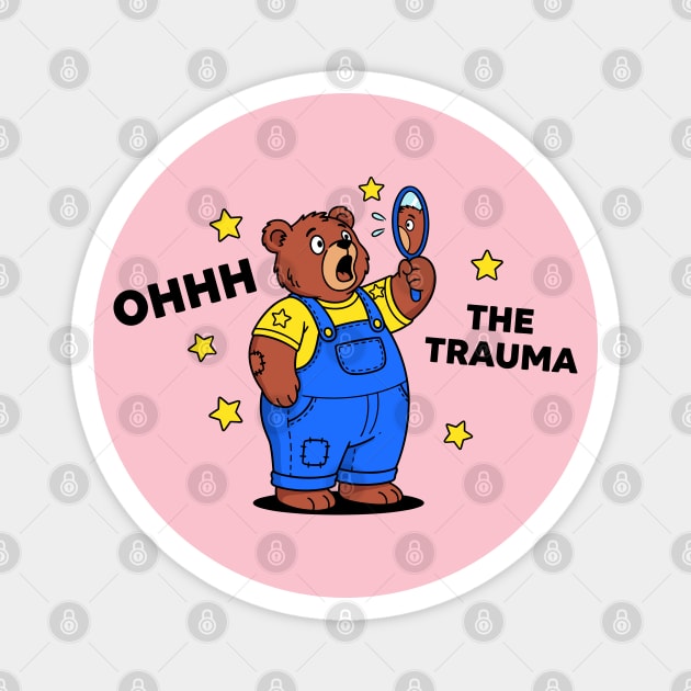 Traumatized Teddy Bear Magnet by enrynz